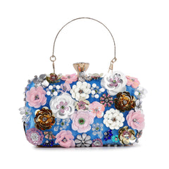 Raised Flower Beaded Evening Bag