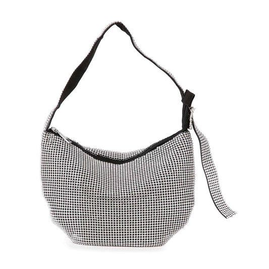 Metal Mesh Rhinestone Covered Hobo