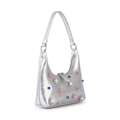 Colorful Rhinestone Accented Hobo Bag