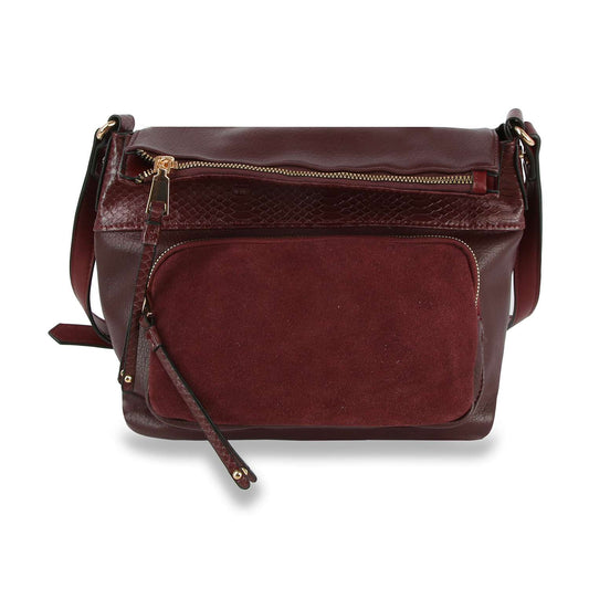 Genuine Leather Unique Fold Over Crossbody Sling