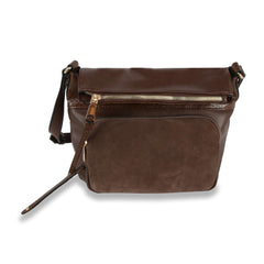 Genuine Leather Unique Fold Over Crossbody Sling