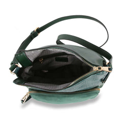 Genuine Leather Unique Fold Over Crossbody Sling