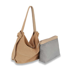 2 in 1 Genuine Leather Two-In-One Hobo Handbag Set