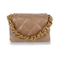 Quilted Front Flap Shoulder Bag