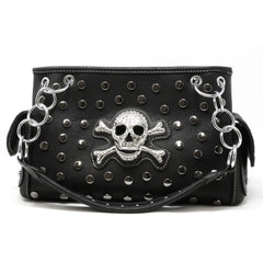 Skull Design Studded Handbag