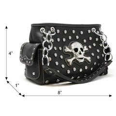 Skull Design Studded Handbag