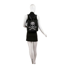 Skull Design Sparkling Rhinestone Backpack