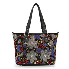 Colorful Rhinestone Patterned Tote Handbag