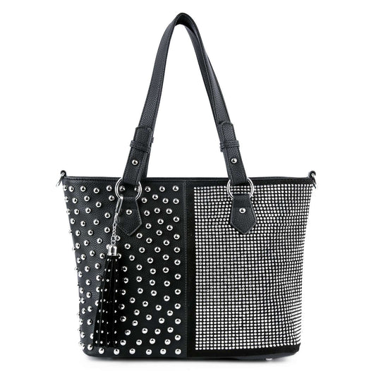 Stone And Studded Tote Handbag