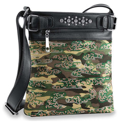 Camo Design Rhinestone Crossbody Sling