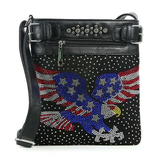 Patriotic Eagle Bling Crossbody Bag