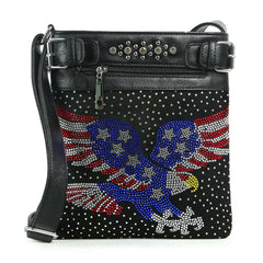 Patriotic Eagle Bling Crossbody Bag