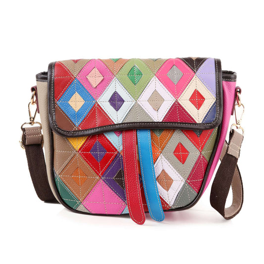 Genuine Leather Colorful Shoulder Bag