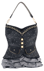 Vest Design Sparkling Hobo Handbag