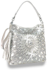 Rhinestone Sunburst Design Layered Hobo