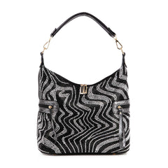 Rhinestone Patterned End Pocket Hobo Handbag