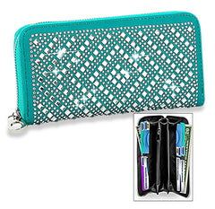 Unique Rhinestone Design Accordion Wallet