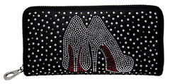 High Fashion Heels Rhinestone Accordion Wallet