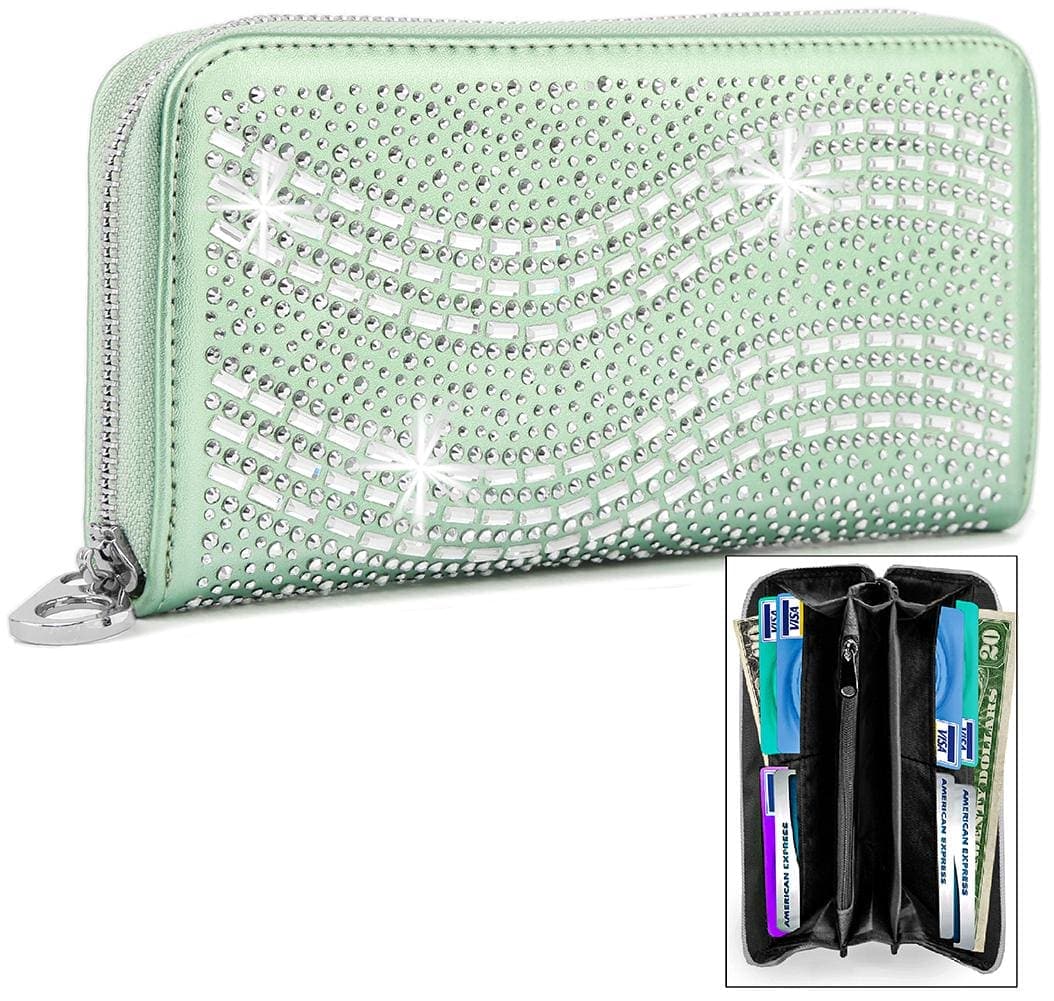 Wave Design Accordion Wallet - Mint