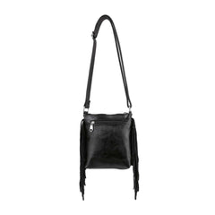 Skull Accented  Fringe Shoulder Bag