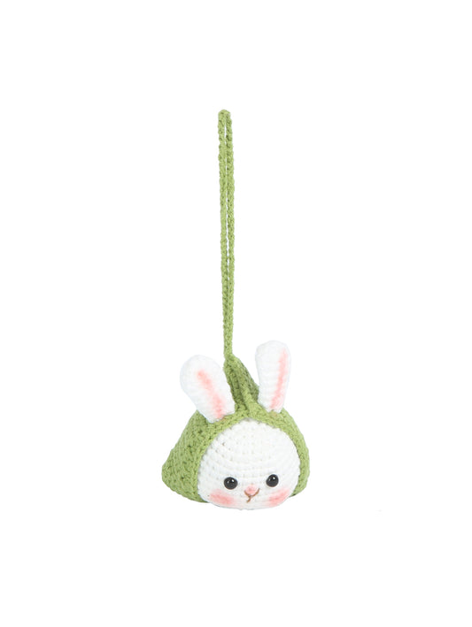 Crocheted Bunny Keychain Charm