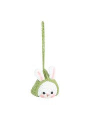 Crocheted Bunny Keychain Charm