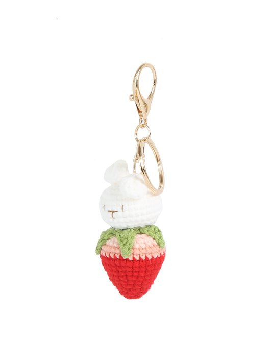 Crocheted Bunny Keychain Charm