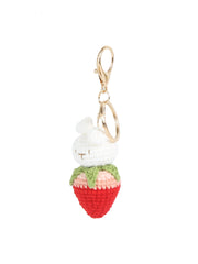 Crocheted Bunny Keychain Charm