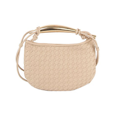 Gold handle unique flat design crossbody