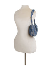 Y2K rhinestone studded scrunched denim shoulder bag