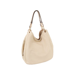 Three inner space leather hobo bag