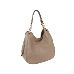 Three inner space leather hobo bag