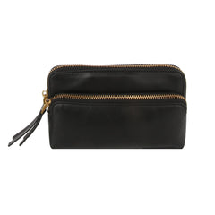 Soft leather simple mood front pocket clutch