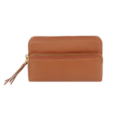 Soft leather simple mood front pocket clutch