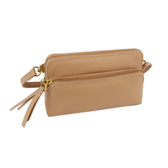 Soft leather simple mood front pocket clutch