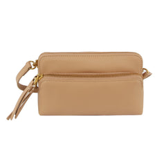 Soft leather simple mood front pocket clutch