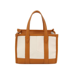 Structured top handle canvas tote with crossbody strap