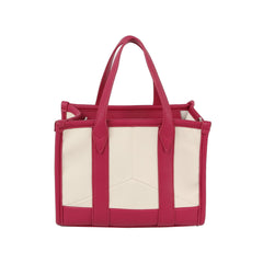 Structured top handle canvas tote with crossbody strap