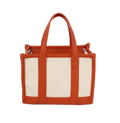 Structured top handle canvas tote with crossbody strap