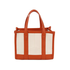 Structured top handle canvas tote with crossbody strap