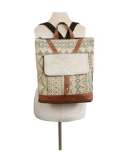 Western style soft color top zip backpack