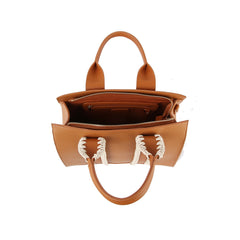 Soft leather handle stitch detail tote
