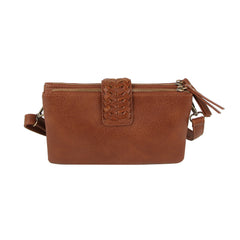 Woven Tab Double-Zip Crossbody