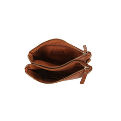 Woven Tab Double-Zip Crossbody