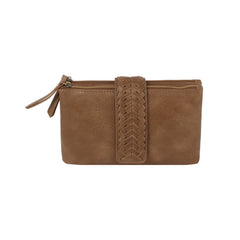 Woven Tab Double-Zip Crossbody