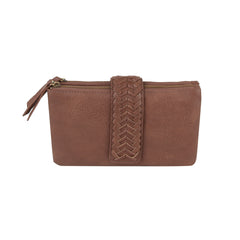 Woven Tab Double-Zip Crossbody