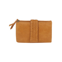 Woven Tab Double-Zip Crossbody
