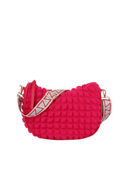 Quilted puffy guitar strap crossbody bag