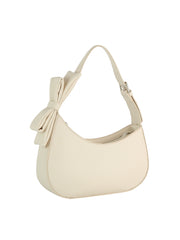 Bow Charm Pebbled Shoulder Bag