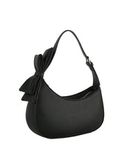 Bow Charm Pebbled Shoulder Bag